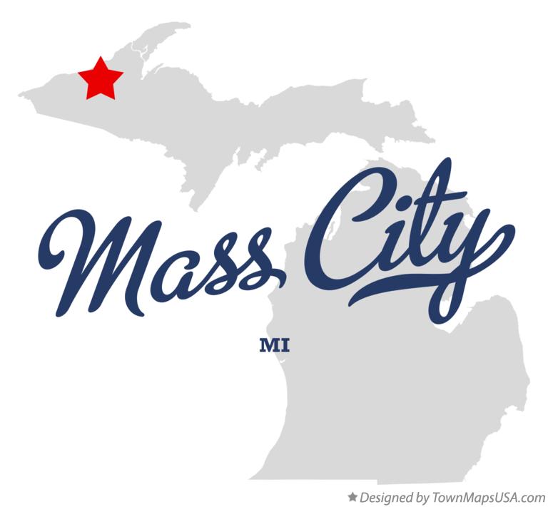 Map of Mass City Michigan MI