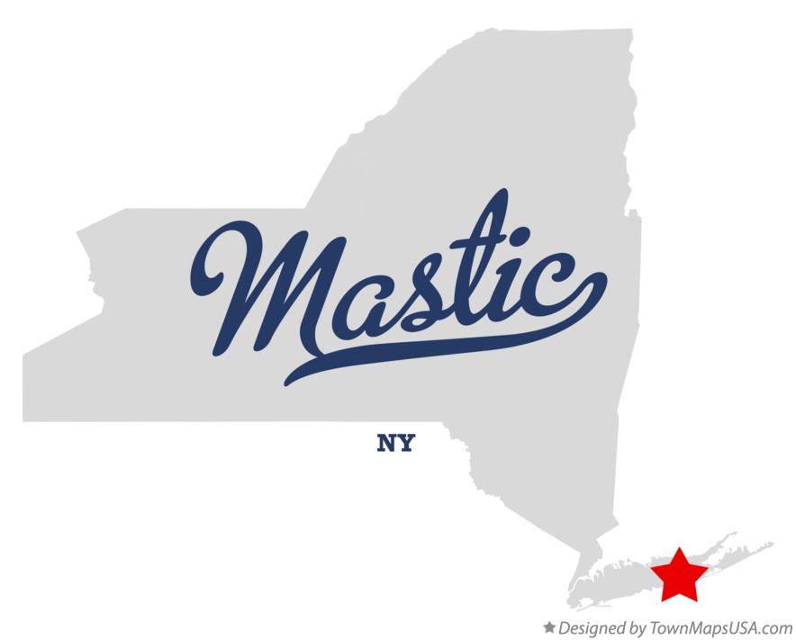 Map of Mastic New York NY