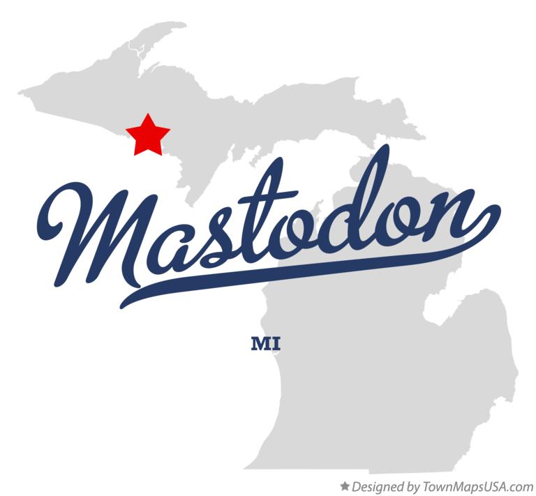 Map of Mastodon Michigan MI