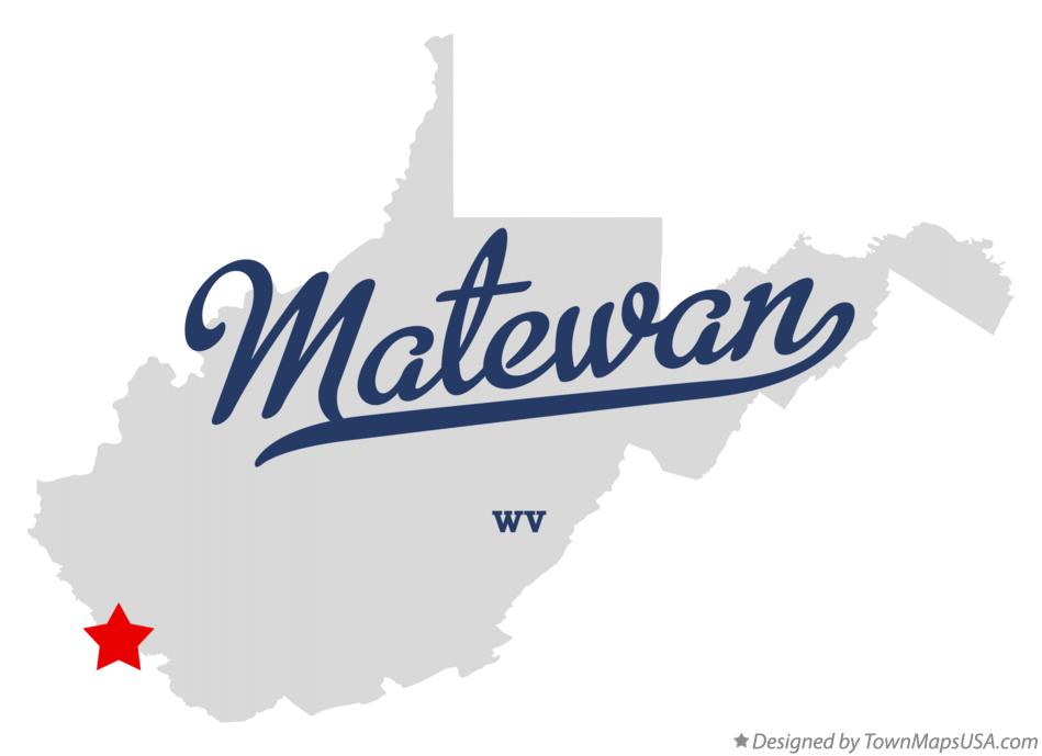 Map of Matewan West Virginia WV