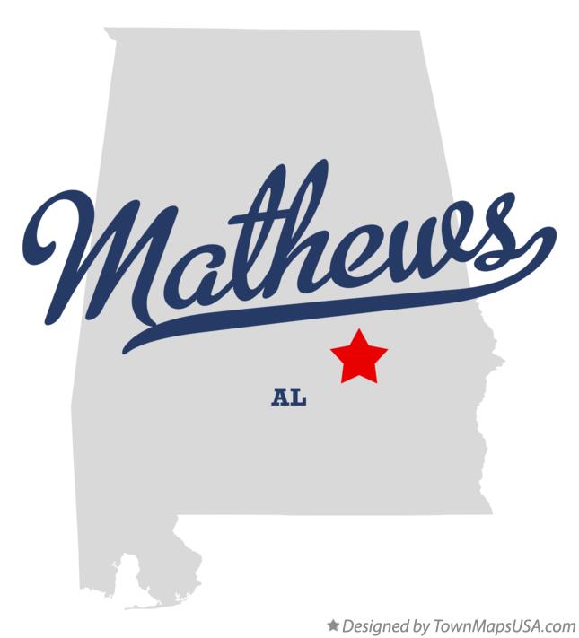 Map of Mathews Alabama AL