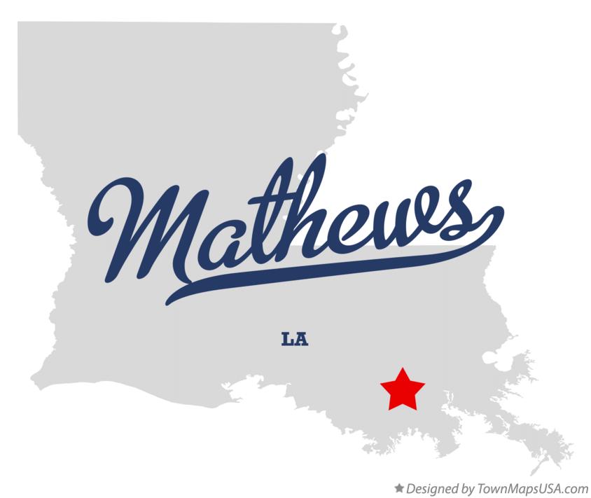 Map of Mathews Louisiana LA