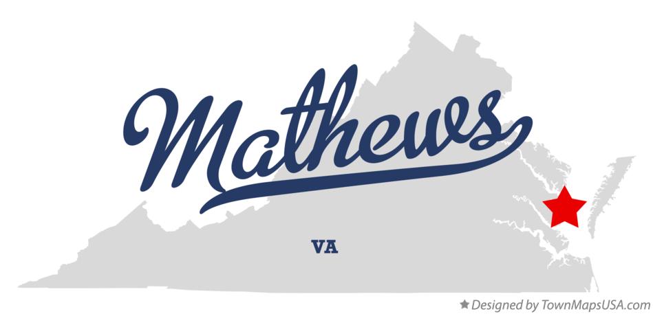 Map of Mathews Virginia VA