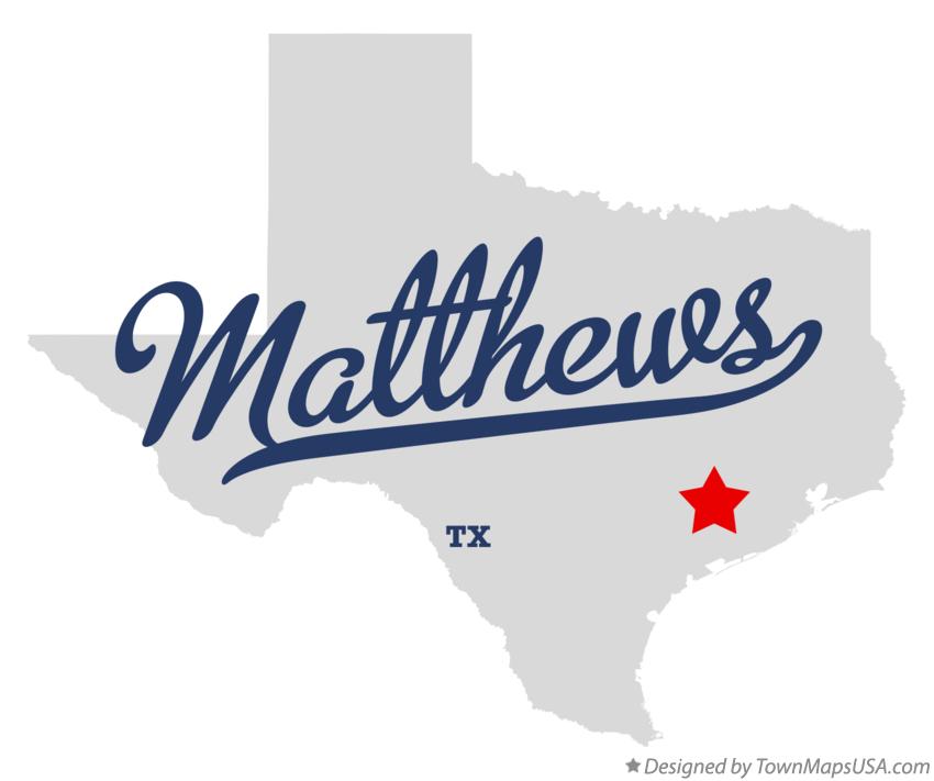 Map of Matthews Texas TX