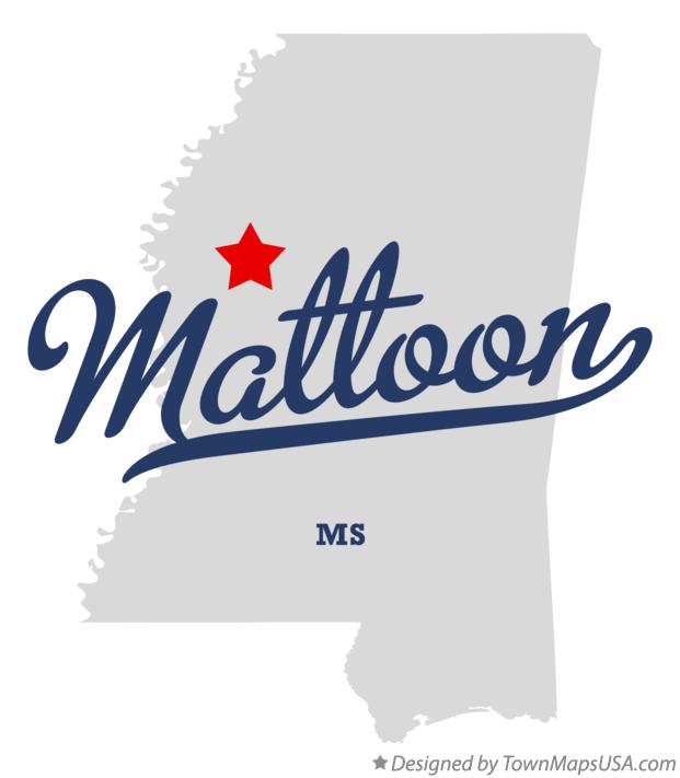 Map of Mattoon Mississippi MS