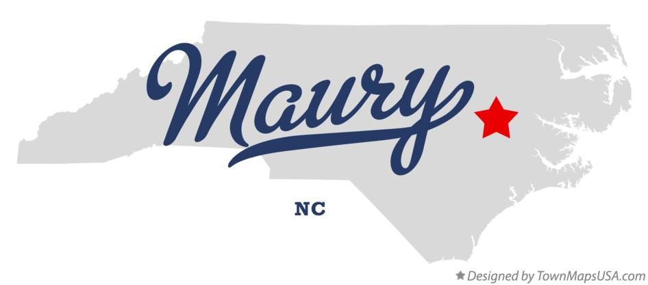Map of Maury North Carolina NC