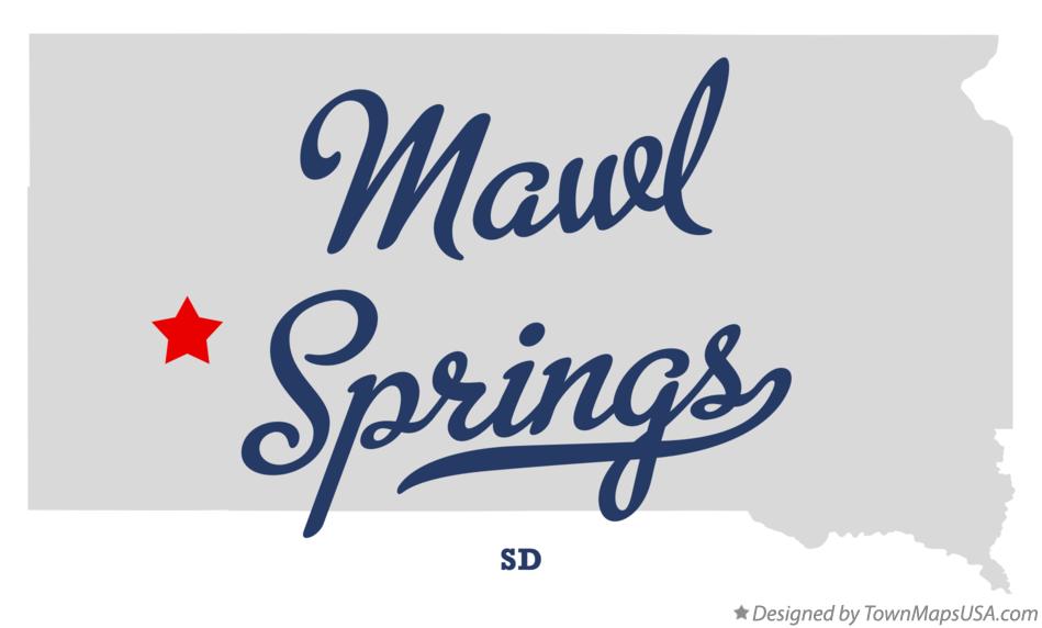 Map of Mawl Springs South Dakota SD