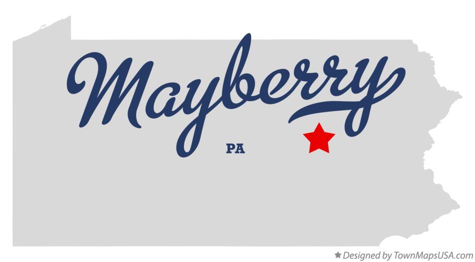 Map of Mayberry Pennsylvania PA