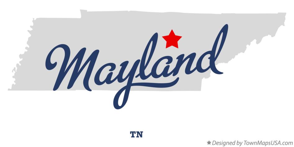 Map of Mayland Tennessee TN