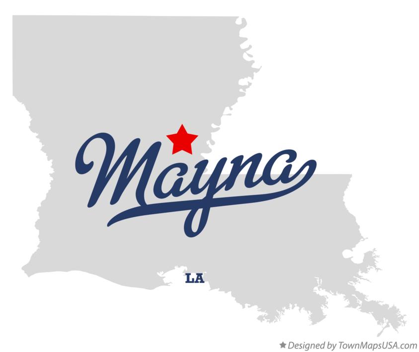 Map of Mayna Louisiana LA