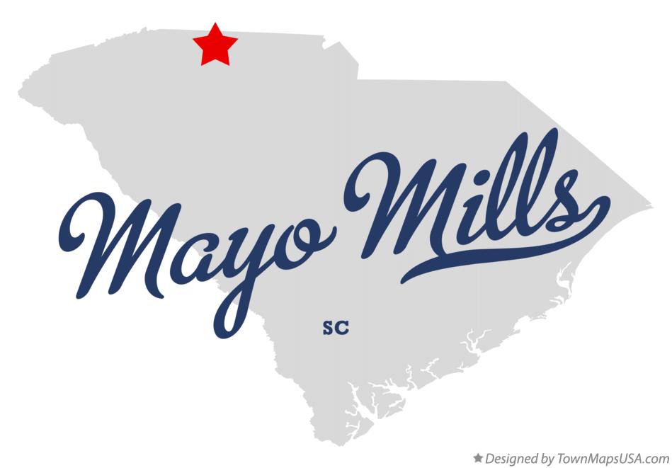 Map of Mayo Mills South Carolina SC