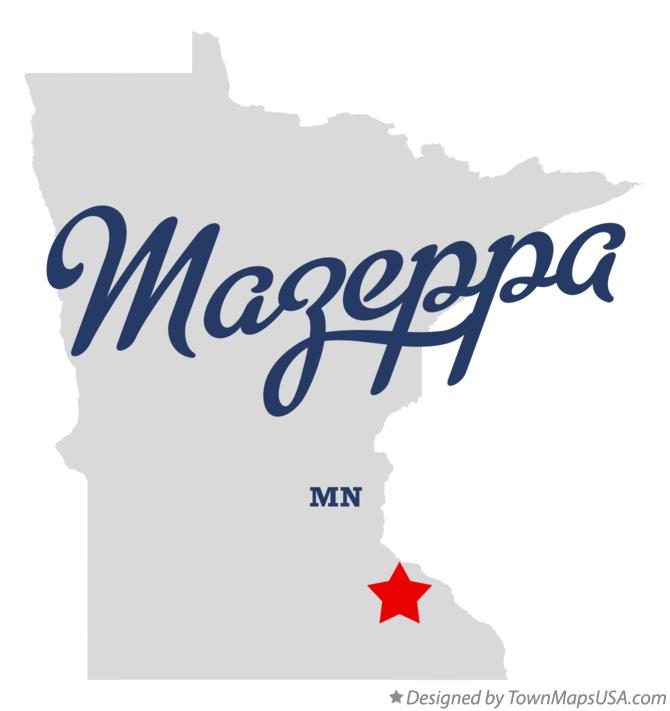 Map of Mazeppa Minnesota MN
