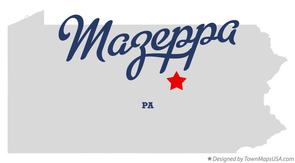 Map of Mazeppa Pennsylvania PA