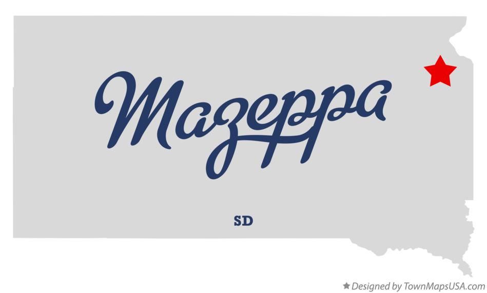 Map of Mazeppa South Dakota SD