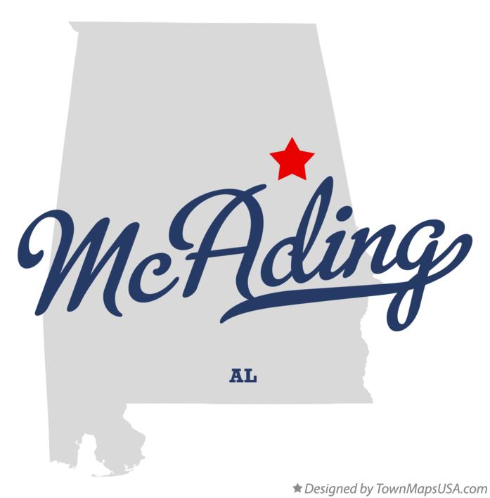 Map of McAding Alabama AL