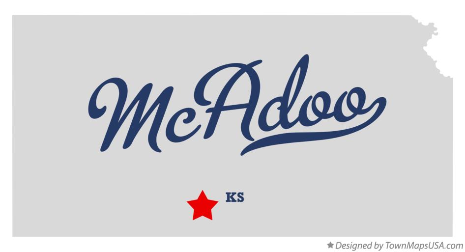 Map of McAdoo Kansas KS