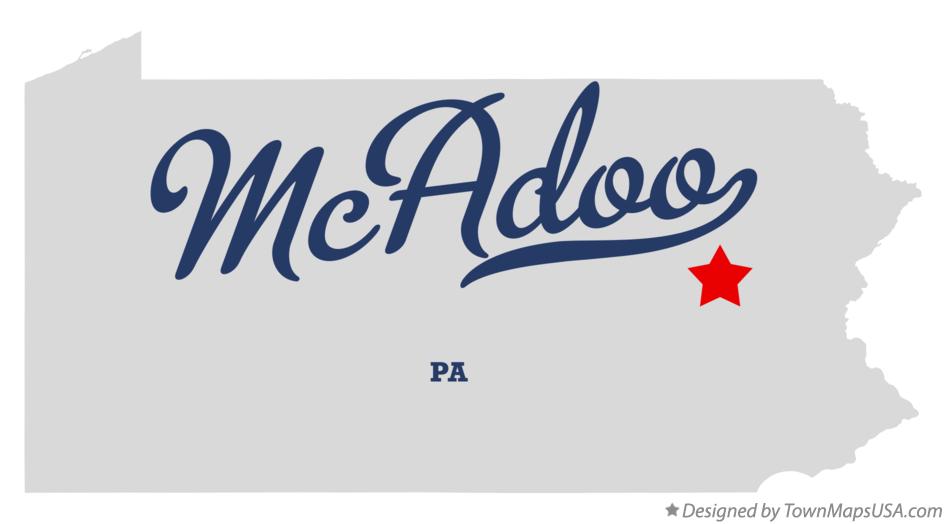 Map of McAdoo Pennsylvania PA