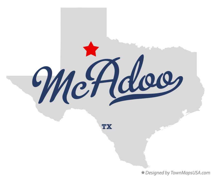 Map of McAdoo Texas TX