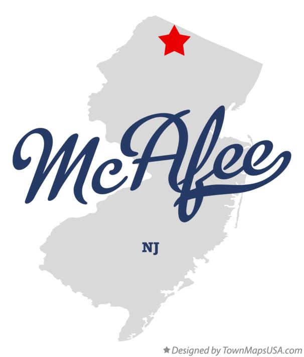 Map of McAfee New Jersey NJ