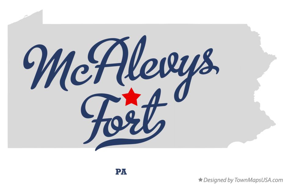 Map of McAlevys Fort Pennsylvania PA