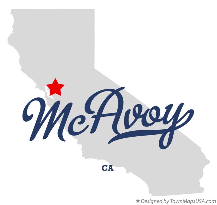 Map of McAvoy California CA