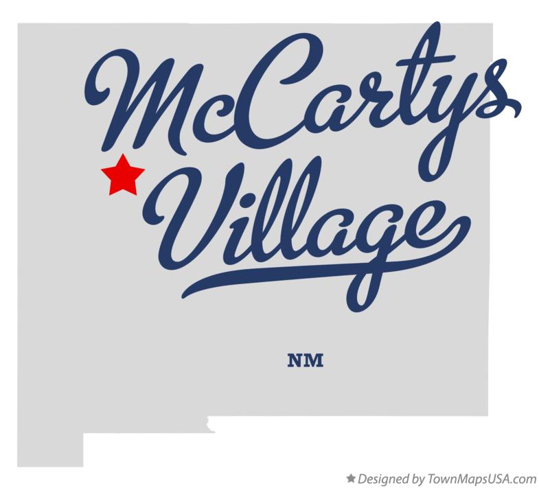 Map of McCartys Village New Mexico NM