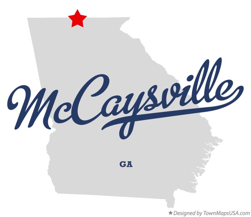 Map of McCaysville Georgia GA