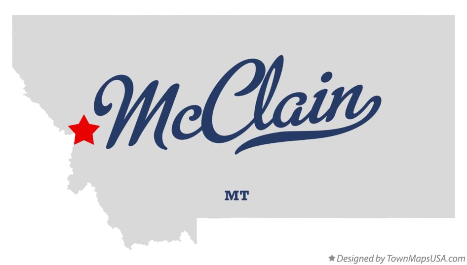 Map of McClain Montana MT