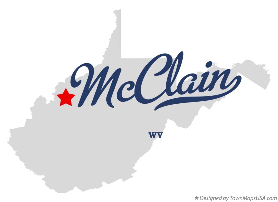 Map of McClain West Virginia WV