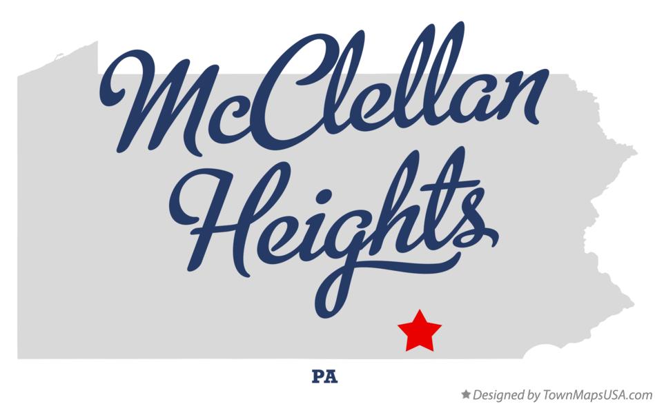 Map of McClellan Heights Pennsylvania PA
