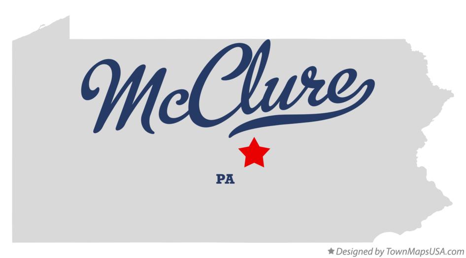 Map of McClure Pennsylvania PA