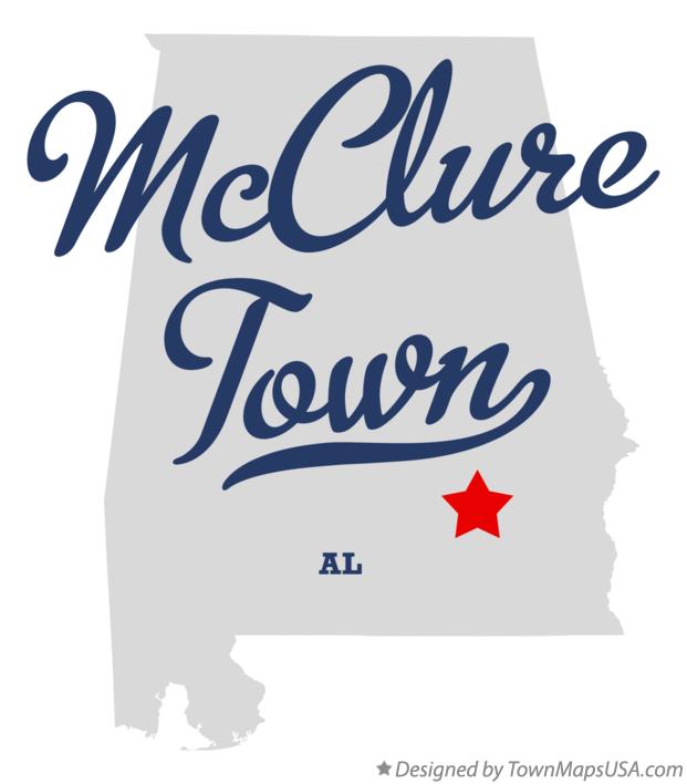 Map of McClure Town Alabama AL