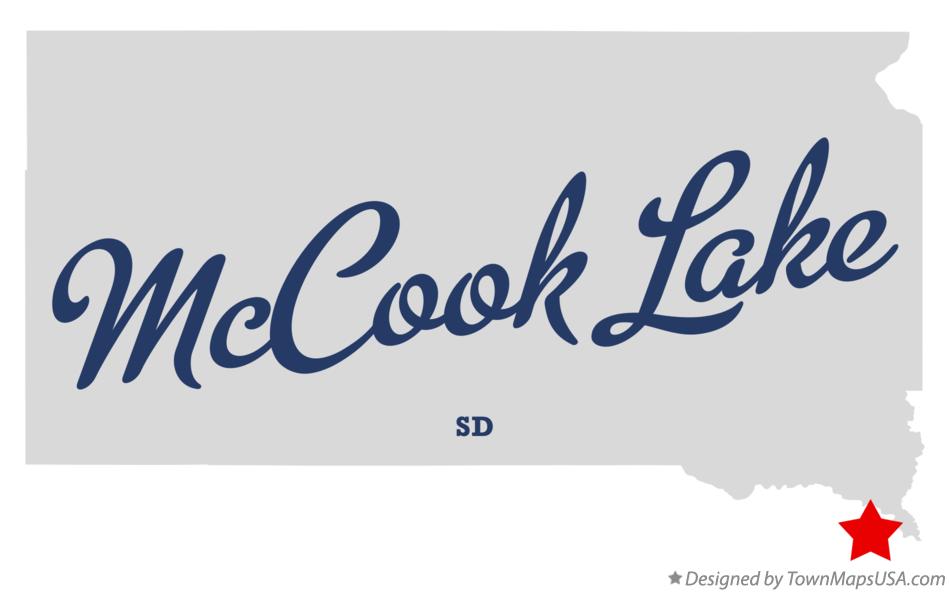 Map of McCook Lake South Dakota SD