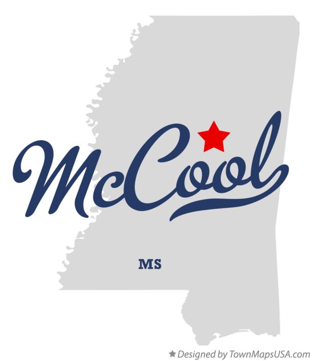 Map of McCool Mississippi MS