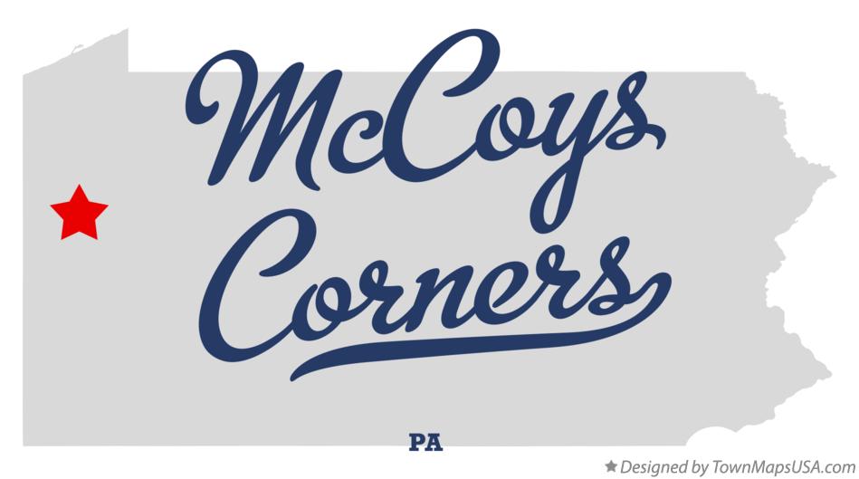Map of McCoys Corners Pennsylvania PA