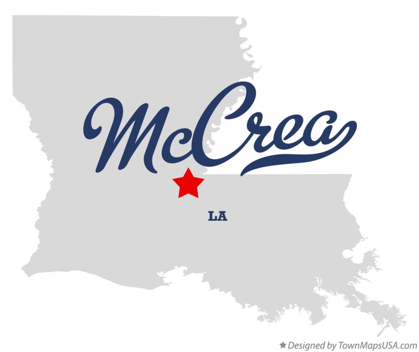 Map of McCrea Louisiana LA