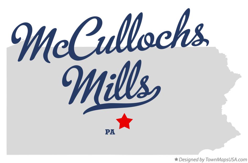 Map of McCullochs Mills Pennsylvania PA