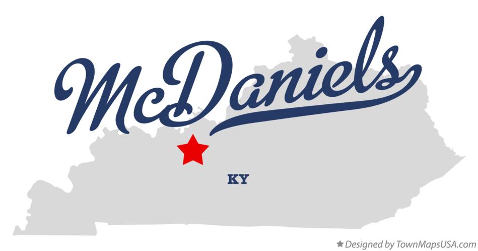 Map of McDaniels Kentucky KY
