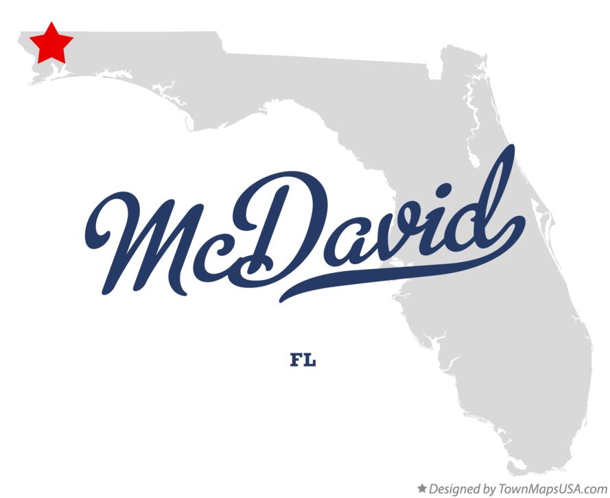 Map of McDavid Florida FL
