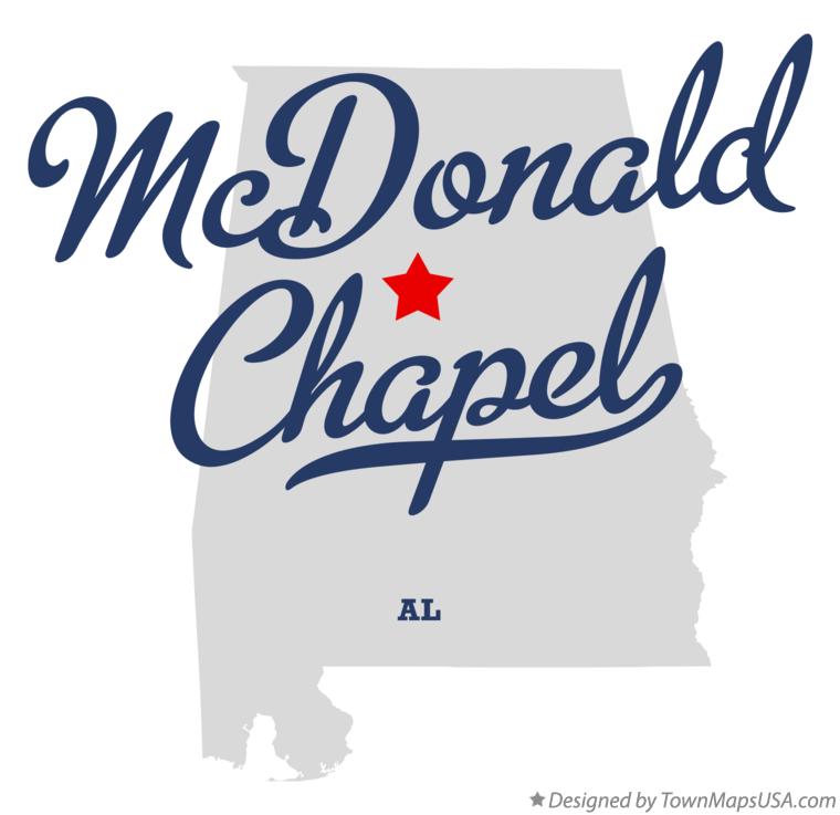 Map of McDonald Chapel Alabama AL