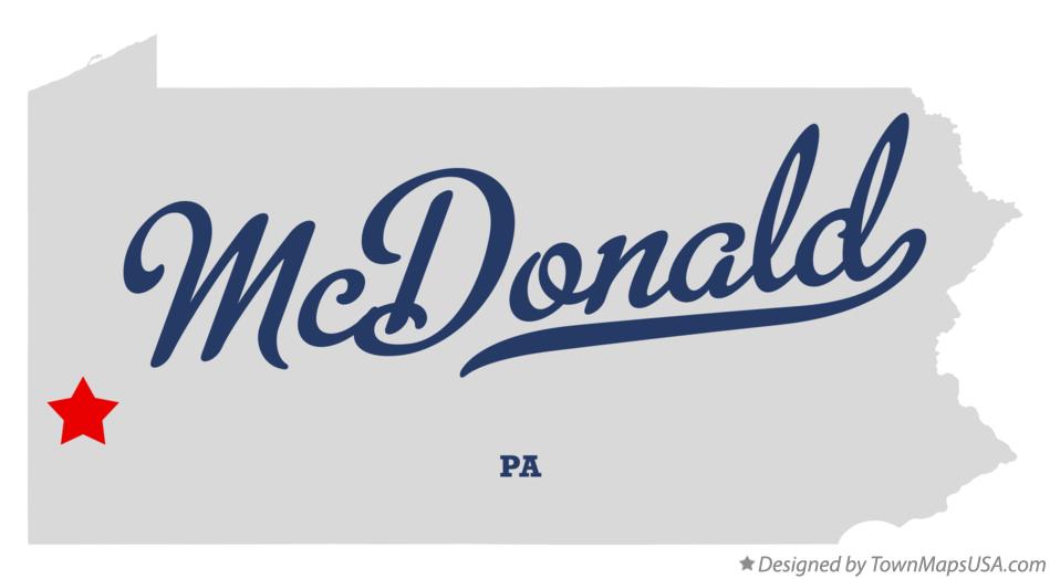 Map of McDonald Pennsylvania PA