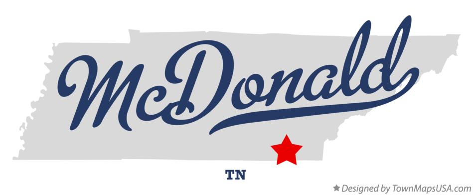 Map of McDonald Tennessee TN