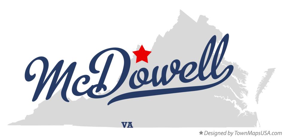 Map of McDowell Virginia VA