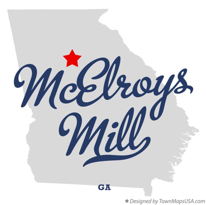 Map of McElroys Mill Georgia GA
