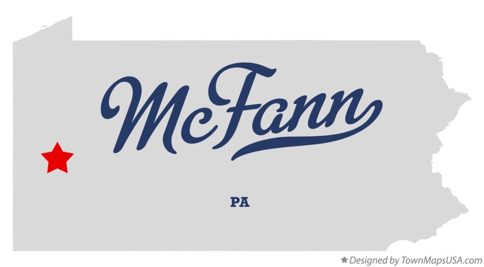 Map of McFann Pennsylvania PA