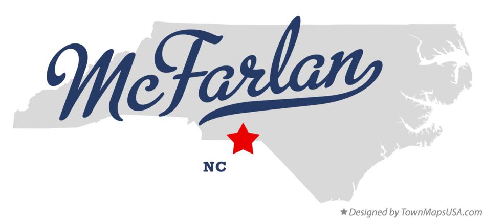 Map of McFarlan North Carolina NC
