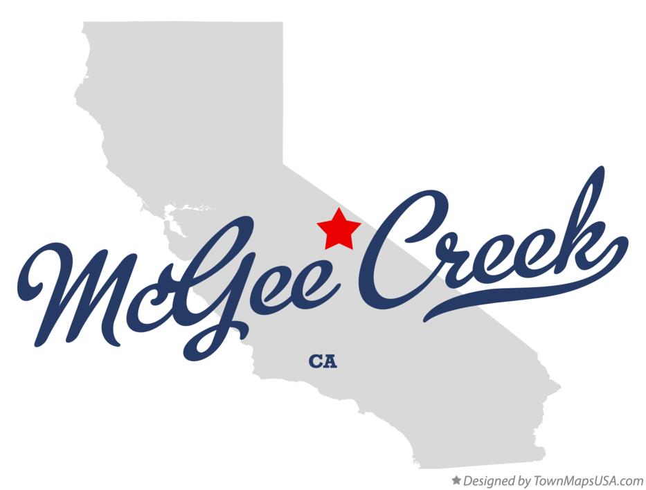 Map of McGee Creek California CA