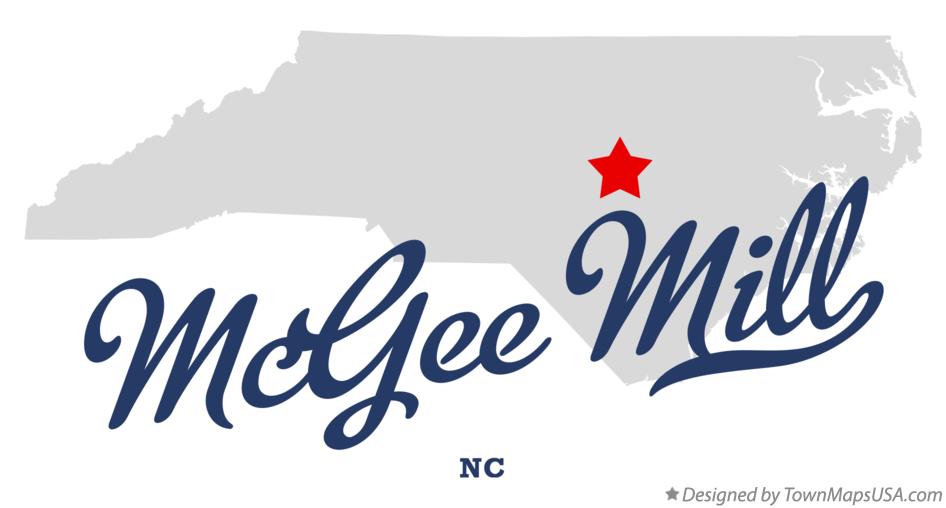 Map of McGee Mill North Carolina NC