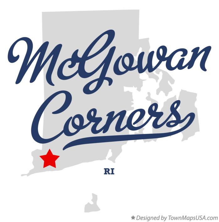 Map of McGowan Corners Rhode Island RI