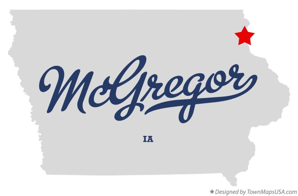 Map of McGregor Iowa IA